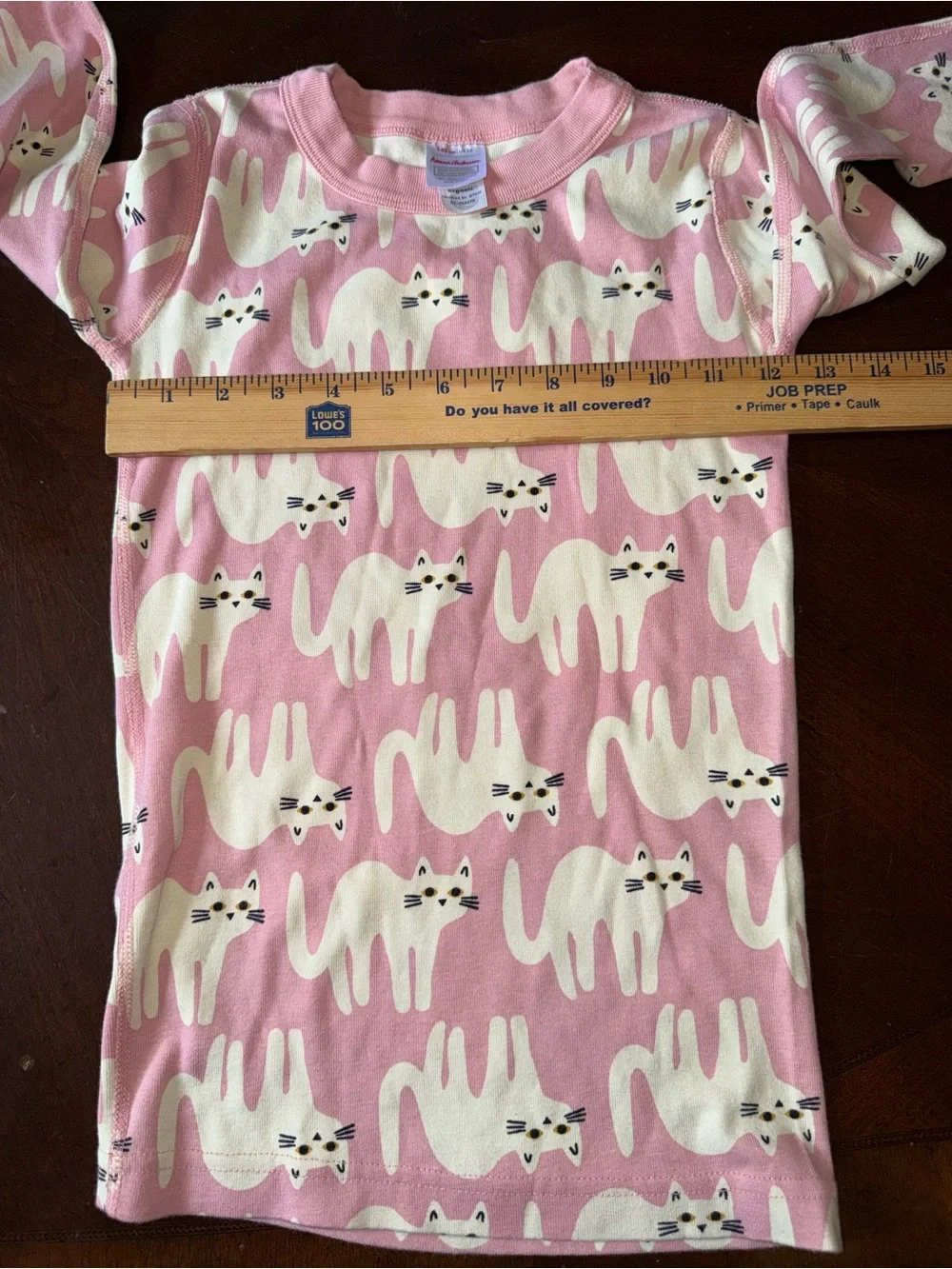 HANNA ANDERSSON Organic Long Johns Pajamas Cats Pink 140 (US 10) Halloween